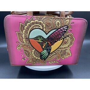 Purse Handbag Cross Body Tote Genuine Leather Humming Bird Hand Made  Artisanal